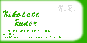 nikolett ruder business card